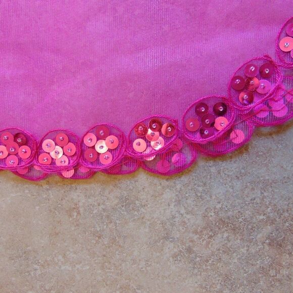 HANDMADE Pink Butterfly Sequin Crepe Netting Over the Shoulders Neck Wrap OS - Picture 8 of 11